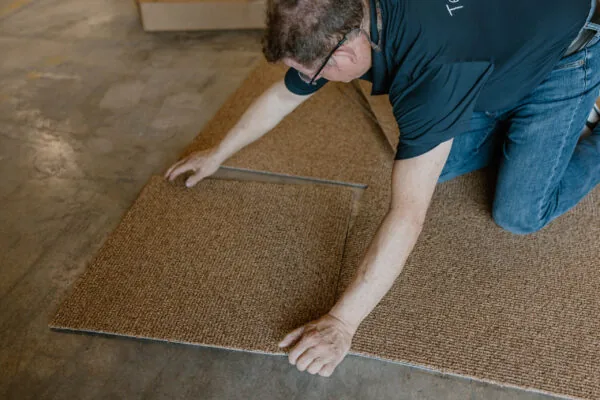 Carpet tile for bonus rooms, offices, and rental turnovers